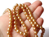 6mm Golden Taupe Faux Pearl Beads Vintage Acrylic Round Beads Jewelry Making Beading Supplies Small Plastic Ball Beads Spacer Beads