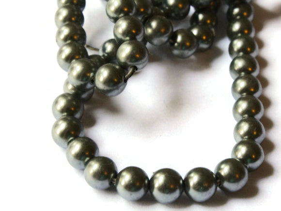 6mm Gray Faux Pearl Beads Vintage Acrylic Round Beads Jewelry Making Beading Supplies Small Plastic Ball Beads Spacer Beads