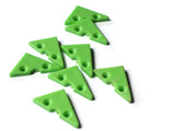 32mm Vintage Green Flat Triangle Plastic Beads New Old Stock Two Hole Loose Acrylic Beads Jewelry Making Beading Supplies Lightweight Bead