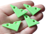 32mm Vintage Green Flat Triangle Plastic Beads New Old Stock Two Hole Loose Acrylic Beads Jewelry Making Beading Supplies Lightweight Bead