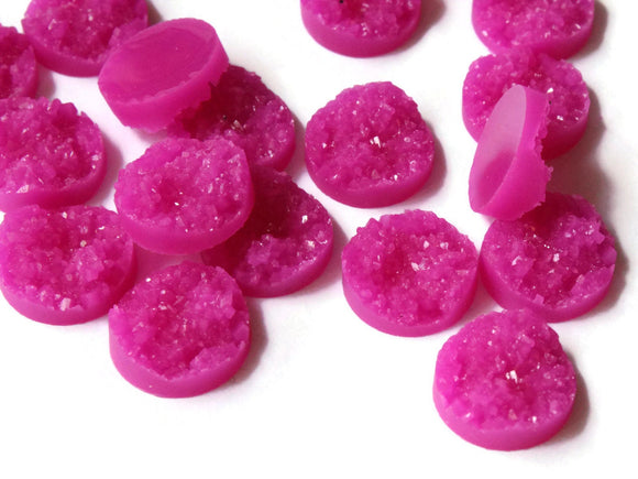  Products Fuchsia Purple Faux Druzy Cabochons 12mm Round Cabochons Resin Druzy Cabochons Drusy Cabochons for Jewelry Making