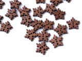 19mm Wooden Snowflake Buttons Two Hole Buttons Wood Buttons Brown Button Snow Flake Buttons Winter Buttons Scrapbook and Sewing Supplies