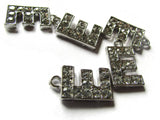 E Rhinestone Charms Silver Beads Letter Beads Symbol Beads Letter E Charms White Silver Charms Platinum Charms
