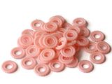 11mm Pastel Pink Ring Beads Vintage Plastic Links Jewelry Making Beading Supplies Loose Beads Large Hole Donut Beads Spacer Beads