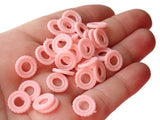 11mm Pastel Pink Ring Beads Vintage Plastic Links Jewelry Making Beading Supplies Loose Beads Large Hole Donut Beads Spacer Beads