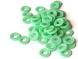 11mm Pastel Green Ring Beads Vintage Plastic Links Jewelry Making Beading Supplies Loose Beads Large Hole Donut Beads Spacer Beads