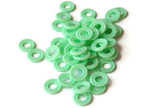 11mm Pastel Green Ring Beads Vintage Plastic Links Jewelry Making Beading Supplies Loose Beads Large Hole Donut Beads Spacer Beads