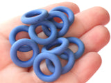 18mm Dark Blue Ring Beads Vintage Plastic Links Jewelry Making Beading Supplies Loose Beads Large Hole Donut Beads Spacer Beads