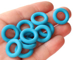18mm Bright Sky Blue Ring Beads Vintage Plastic Links Jewelry Making Beading Supplies Loose Beads Large Hole Donut Beads Spacer Beads