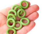 18mm Green Ring Beads Vintage Plastic Links Jewelry Making Beading Supplies Loose Beads Large Hole Donut Beads Spacer Beads