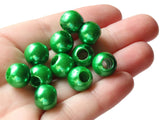 12mm Large Hole Pearls Green Pearl Beads European Beads Plastic Pearl Beads Round Pearl Beads Plastic Beads Acrylic Beads