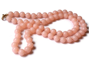 23 Inch Vintage Hand Knotted Necklace Pink Necklace New Old Stock Jewelry Stocking Stuffer Beaded Matinee Necklace smileyboy