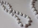 2 White Fused String Necklaces 46 Inch Beaded Necklace New Old Stock Jewelry Stocking Stuffer Beaded Princess Necklace smileyboy