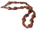 18 Inch Brown Beaded Necklace New Old Stock Jewelry Stocking Stuffer Beaded Choker Necklace smileyboy