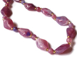 18 Inch Purple Beaded Necklace New Old Stock Jewelry Stocking Stuffer Beaded Choker Necklace smileyboy