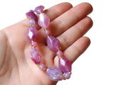 18 Inch Purple Beaded Necklace New Old Stock Jewelry Stocking Stuffer Beaded Choker Necklace smileyboy