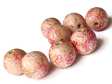 20mm Round Pink Spotted Beads Vintage Large Lightweight Wooden Ball Bead Macrame and Jewelry Making Beading Supplies Smileyboy Loose Beads