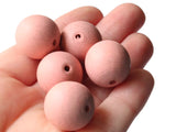 18mm Beads Pink Beads Round Wood Beads Vintage Beads Wooden Beads Loose Beads New Old Stock Beads Macrame Beads Jewelry Making Smileyboy