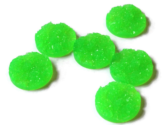 20mm Bright Green Faux Druzy Cabochons Resin Druzy Cabochons Large Flat Back Cabs Round Druzy Cabochon