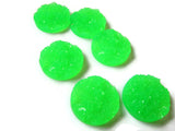 20mm Bright Green Faux Druzy Cabochons Resin Druzy Cabochons Large Flat Back Cabs Round Druzy Cabochon