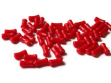 11mm Red Beads Tapered Tube Beads Vintage Plastic Beads New Old Stock Beads Jewelry Making Beading Supplies Dog Bone Beads Smileyboy