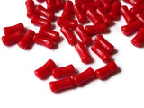 11mm Red Beads Tapered Tube Beads Vintage Plastic Beads New Old Stock Beads Jewelry Making Beading Supplies Dog Bone Beads Smileyboy