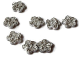 20mm Flower Cabochons Silver Druzy Cabs Resin Cabochons Faux Druzy Cabochons Flat Back Cabs 20mm cabochons