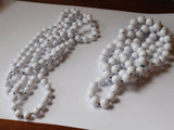 2 White Fused String Necklaces 46 Inch Beaded Necklace New Old Stock Jewelry Stocking Stuffer Beaded Princess Necklace smileyboy