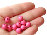 8mm Round Bright Pink Beads Vintage Small Spacer Bead Wooden Ball Beads Macrame and Jewelry Making Beading Supplies Smileyboy Loose Beads