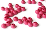 8mm Round Bright Pink Beads Vintage Small Spacer Bead Wooden Ball Beads Macrame and Jewelry Making Beading Supplies Smileyboy Loose Beads