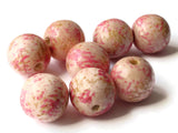 20mm Round Pink Spotted Beads Vintage Large Lightweight Wooden Ball Bead Macrame and Jewelry Making Beading Supplies Smileyboy Loose Beads