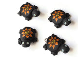 Black Turtles with Sun on the Shell Turtle Charms Tortoise Links Beads Jewelry Making Beading Supplies Polymer Clay Turtle Beads Smileyboy