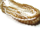 Multistrand Necklace Vintage Necklace Choker Tan and White Necklace Plastic Bead Necklace Costume Jewelry Gifts For Her Stocking Stuffer