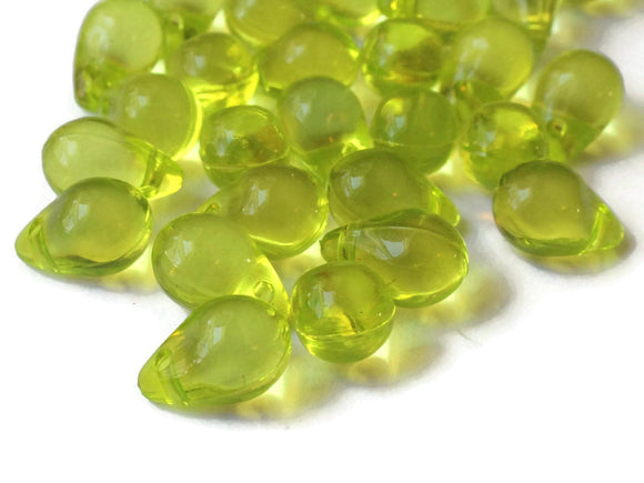 13mm Green Teardrops Side Drilled Drops Acrylic Beads Tear drop Beads Plastic Beads Green Beads