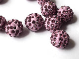 12mm Light Purple Rhinestone Beads Round Polymer Clay Sparkle Beads Shamballa Beads Pave Gumball Beads Jewelry Making and Beading Supplies
