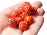 12mm Scarlet Red Rhinestone Beads Round Polymer Clay Sparkle Beads Shamballa Beads Pave Gumball Beads Jewelry Making and Beading Supplies