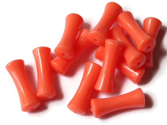 22mm x 8mm Orange Tube Beads Vintage Plastic Bead Tapered Beads Trumpet Beads New Old Stock Beads Jewelry Making Beading Supplies