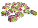 20mm Buttons Spiral Buttons Colorful Buttons Multicolor Buttons 4 Hole Buttons Wood Buttons Round Buttons Jewelry Making Sewing Supplies