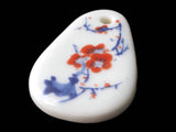41mm White Flowered Porcelain Pendant White China Teardrop Pendant Jewelry Making Beading Supplies Glass Charm