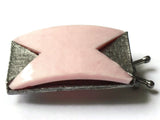Vintage Pink and Silver Barrette Hair Decor Fashion Accessory 1950s or 1960s Silver Hair Clip