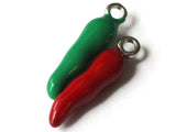 20mm Green Chili Pepper Charms Food Beads Small Enamel Charms Jewelry Making Beading Supplies Hot Pepper Charms, Vegetable Charm Smileyboy