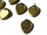 16mm Heart Locket Vintage Brass Locket Top Opening Locket Heart Locket with Loop New Old Stock Jewelry Making and Beading Supplies