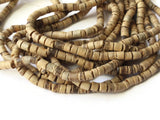 4mm Coconut Heishe Beads Brown Beads Tube Beads Jewelry Making Beading Supplies Wood Beads Wooden Beads Natural Beads 23.5 Inch Strand
