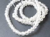 4mm Colorless Clear Crackle Glass Round Beads Full Strand Jewelry Making Beading Supplies Loose Sphere Beads Cracked Glass Ball Beads