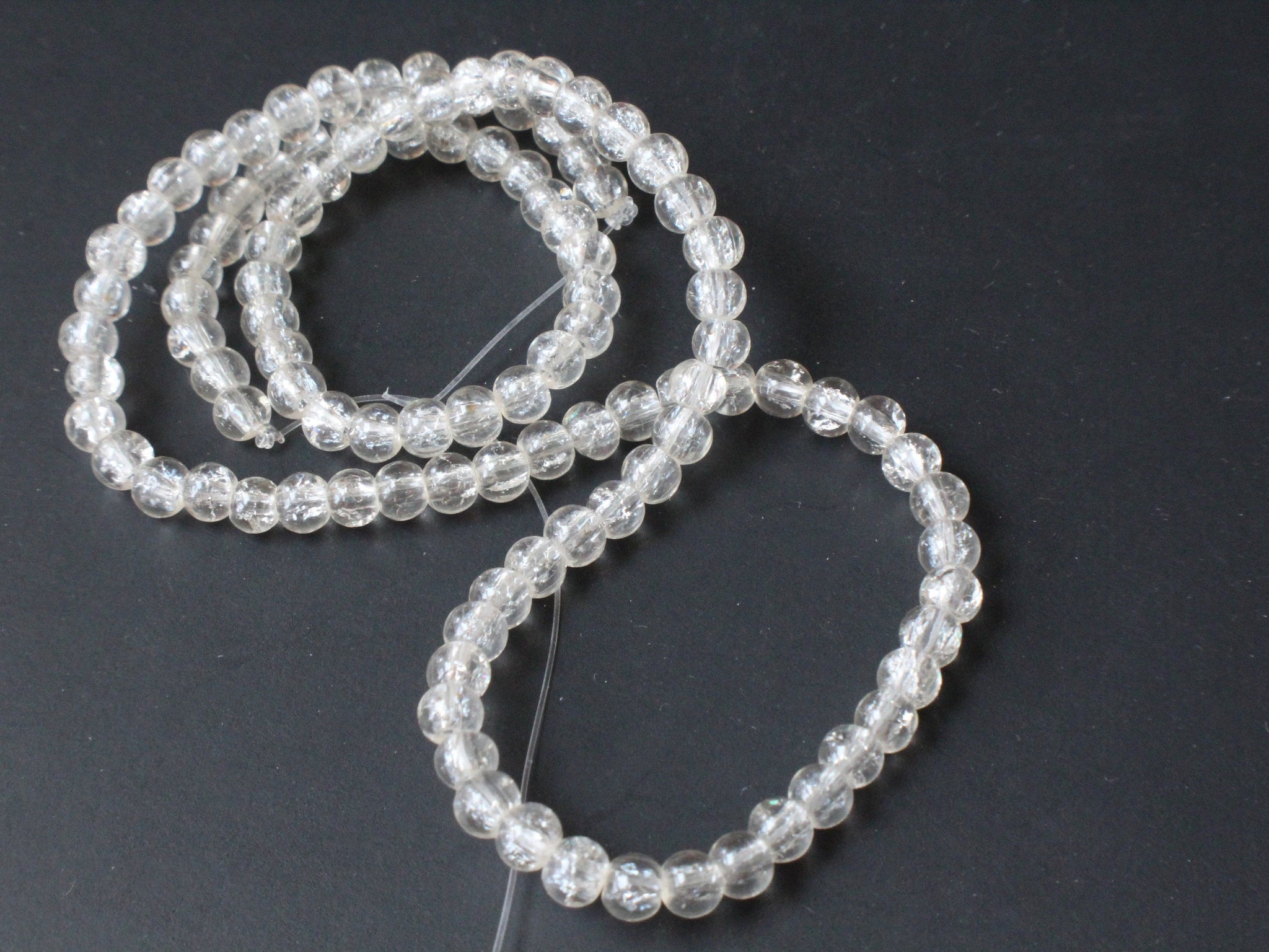 Ombre Round Cracked Glass Beads - 8mm
