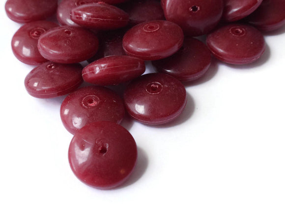 15mm Red Brown Rondelle Saucer Beads Plastic Beads Jewelry Making Beading Supplies Acrylic Beads Accent Beads Lightweight Beads