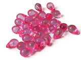 13mm Medium Pink Teardrops Side Drilled Drops Acrylic Beads Tear drop Beads Plastic Beads Pink Briolette Beads Jewelry Making Supplies