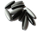 40mm Black and Grey Two Tone Beads Vintage Plastic Tube Beads Jewelry Making Beading Supplies Loose Beads to String Uncirculated Beads