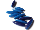 40mm Blue Two Tone Beads Vintage Plastic Tube Beads Jewelry Making Beading Supplies Loose Beads to String Uncirculated Beads