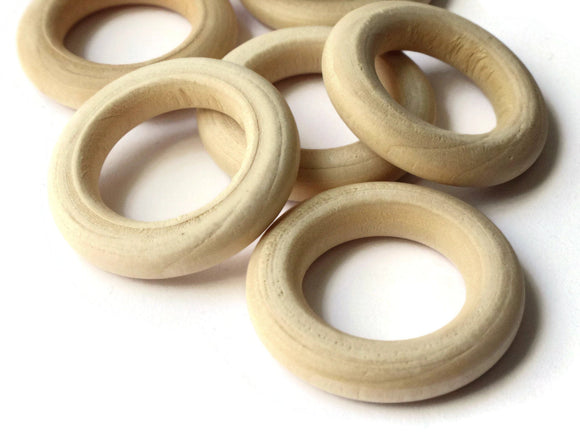 30mm Natural Wood Large Ring Beads Wooden Donut Beads Macrame Beads Giant Beads Macrame and Jewelry Making Craft Supplies Ring Pull